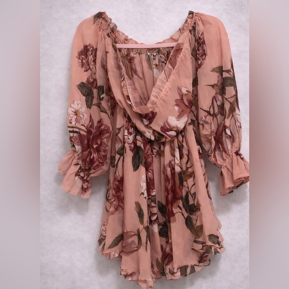 Fashion Nova Pink Floral Dress Size Medium